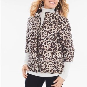 CHICOS Reversible Cheetah Puffer Jacket